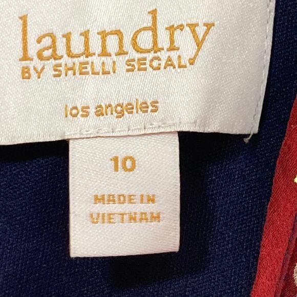 Laundry Shelli Segal Multicolor Gold Hankerchief Hem Midi Dress Sz 10 Boho Y2K - Picture 9 of 10